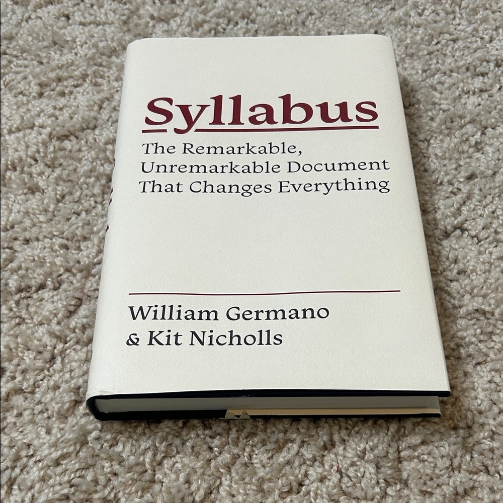 Syllabus Hardcover Notebook - Cream with Maroon Text